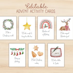 Schede attività avvento MODIFICABILI I Calendario di Natale I Stampabili I Per bambini I Conto alla rovescia di Natale I Attività festive I PDF per la famiglia I Modifica testo