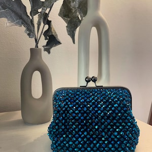Bolso de cristal, bolso hecho a mano, clutch de mujer, bolso de lujo, bolso con cuentas de cristal, bolso con cuentas para regalo, bolso con cuentas para boda