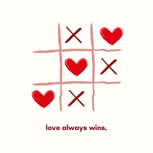 Liebesplakat, Liebesplakat, Paare, Liebe gewinnt, Herzen, Tik Tak Toe, Liebe, Valentinstag, Geschenk