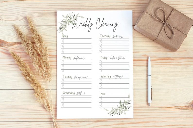 EDITABLE Printable Cleaning Checklist Editable Downloadable - Etsy Canada