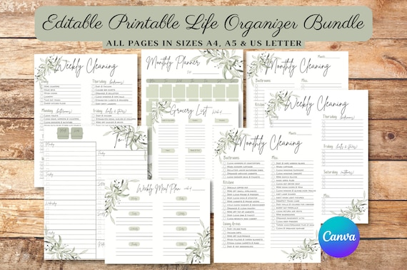 EDITABLE Printable Planners Daily Planner Monthly Planner - Etsy