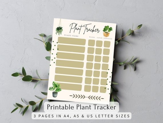 Printable Plant Watering Schedule Chart Plant Fertilizer - Etsy