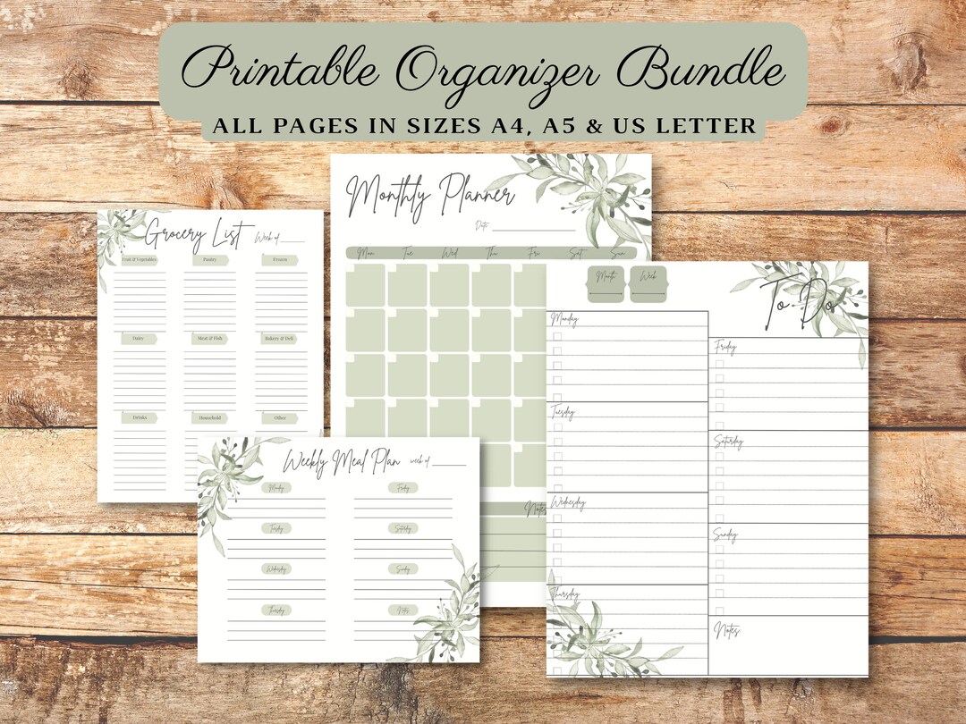 EDITABLE Printable Planners, Daily Planner, Monthly Planner, Printable ...