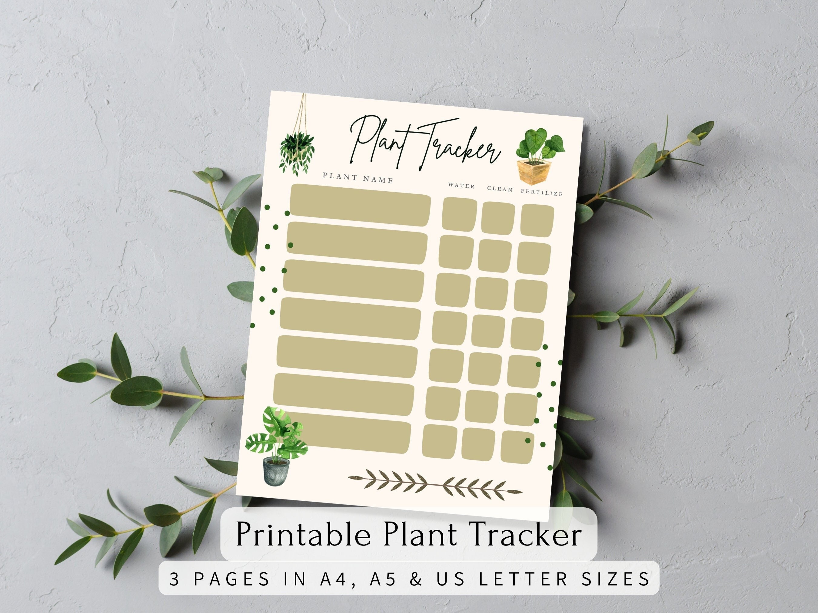 39 Printable Bullet Journal Pages, Habit Tracker, Water Tracker, Daily  Plan, Weekly Plan, Plant Doodles, and More 