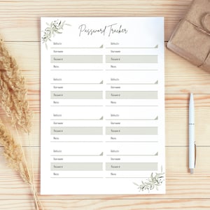 Printable Password Tracker | Password Keeper | Password Tracker | Password Tracker Printable | Password Keeper Insert | Password List