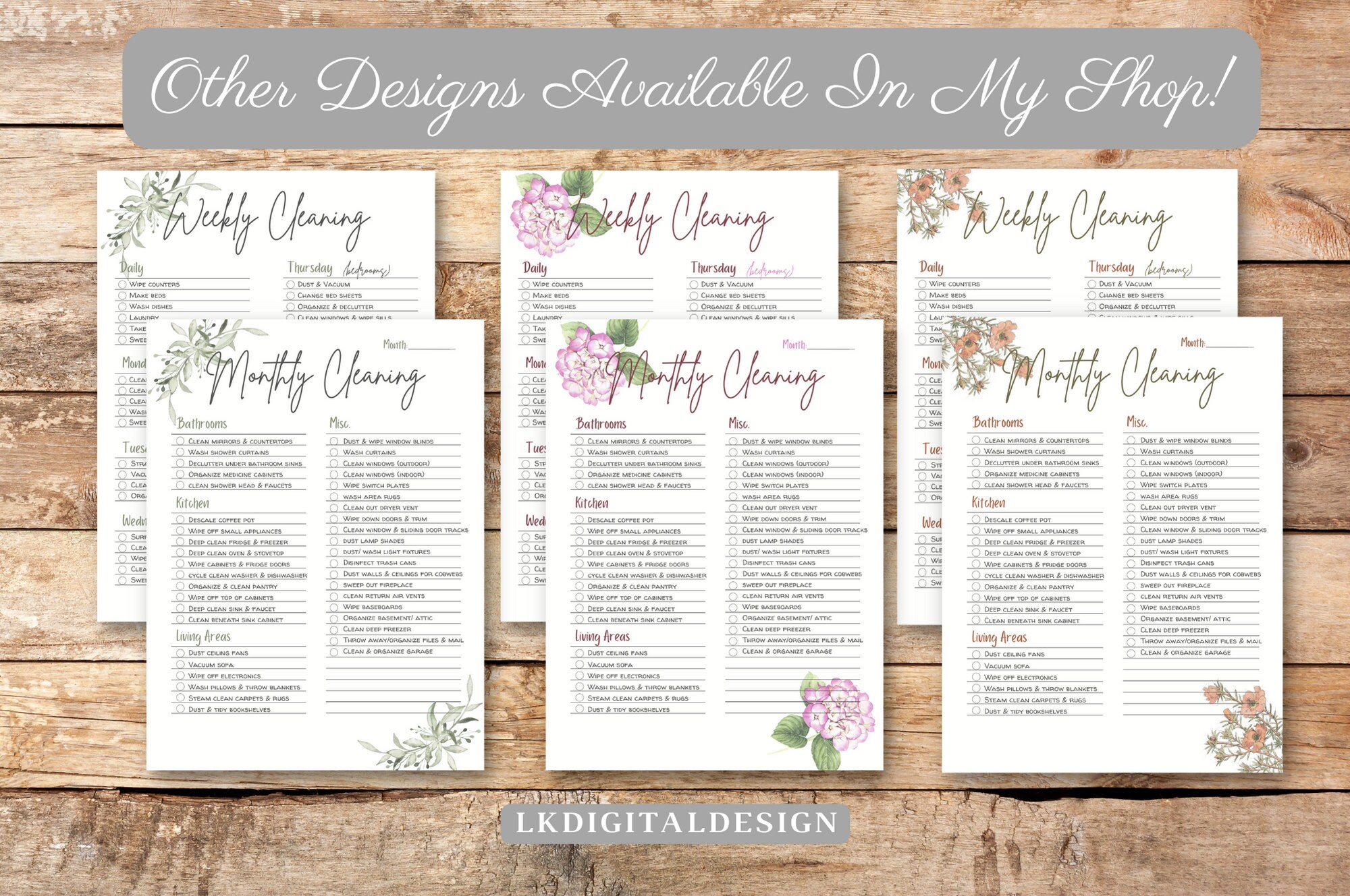 EDITABLE Printable Weekly Cleaning Checklist | Canva Editable ...
