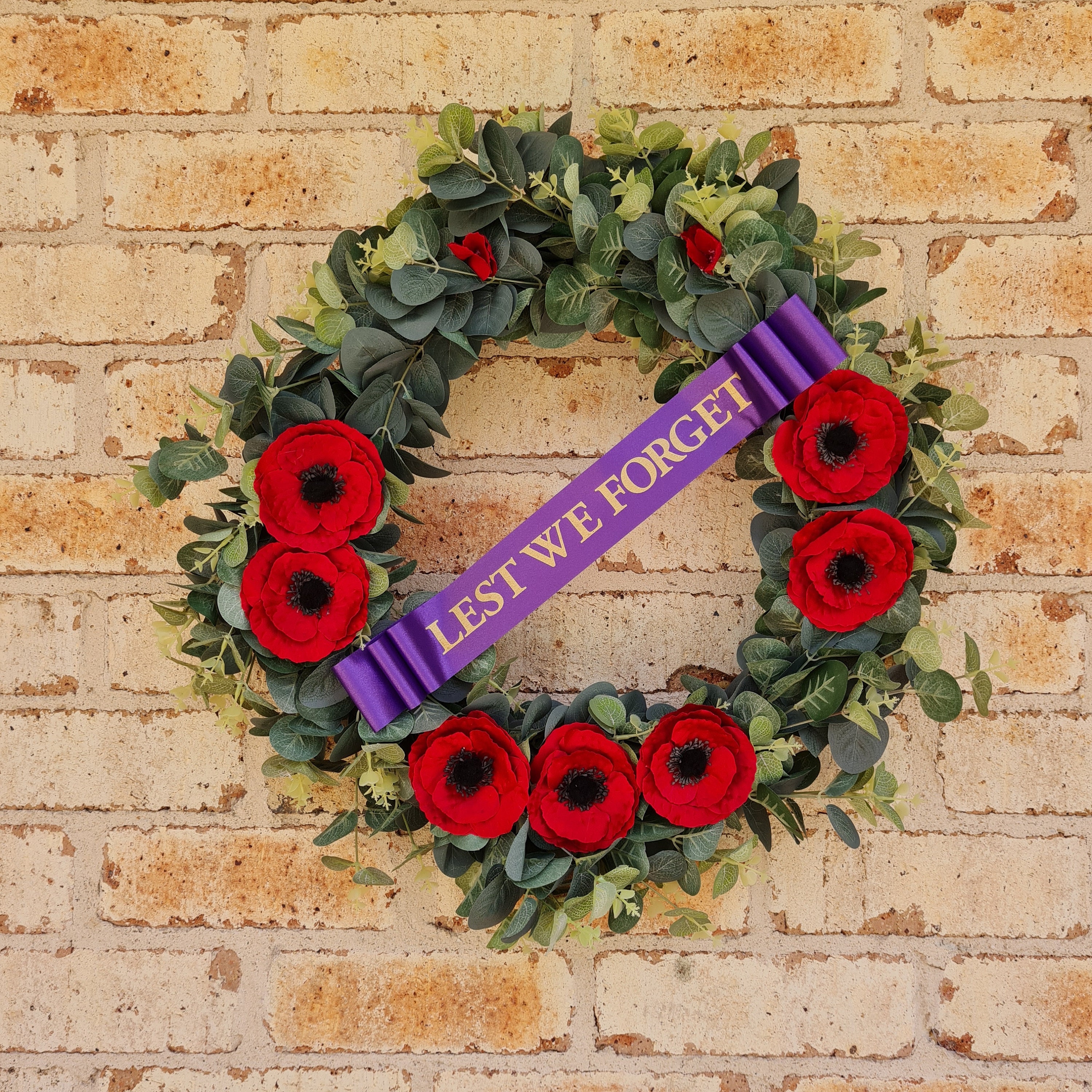 Anzac Red Poppy Memorial Wreath 50cm - Etsy Australia
