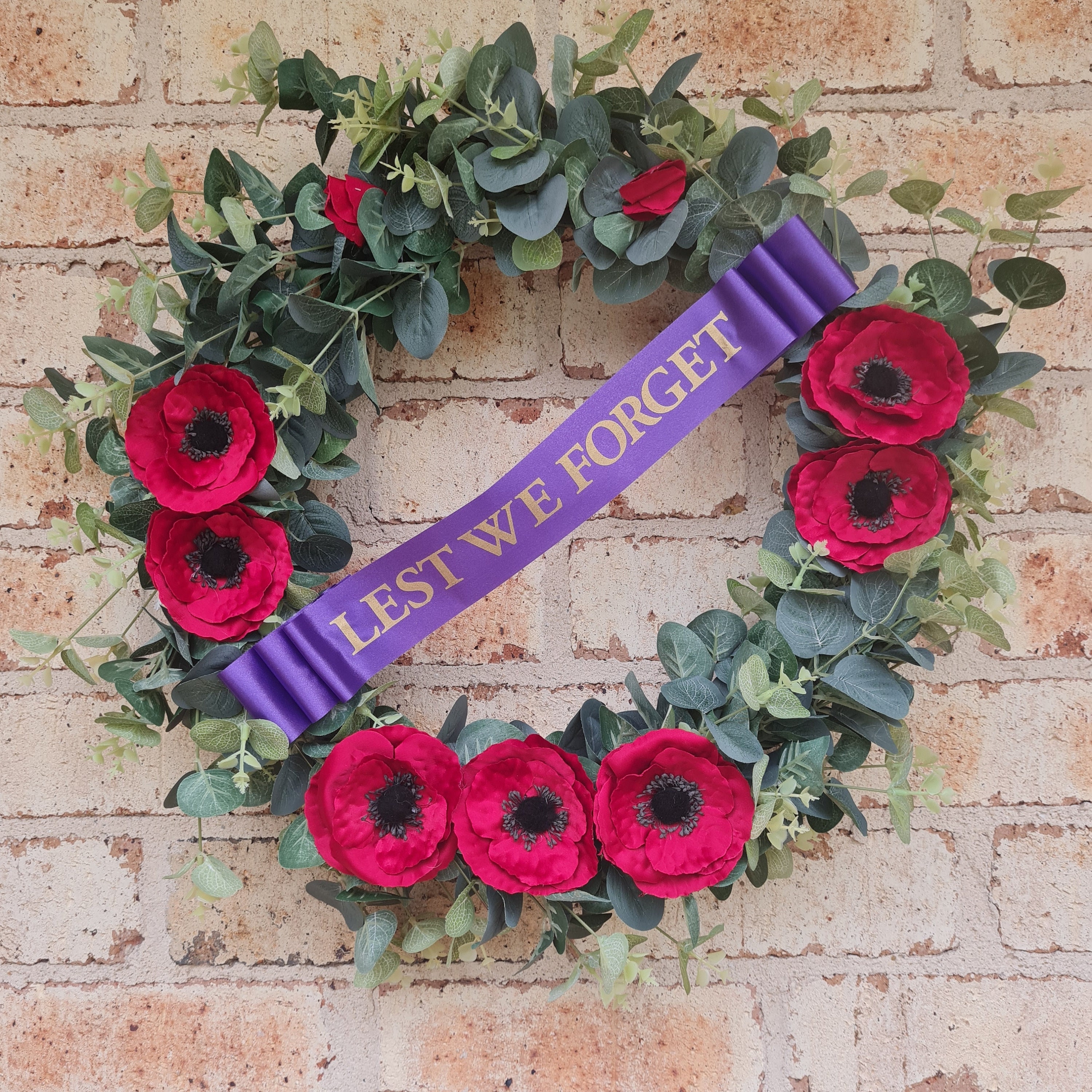 Anzac Red Poppy Memorial Wreath 50cm - Etsy Australia