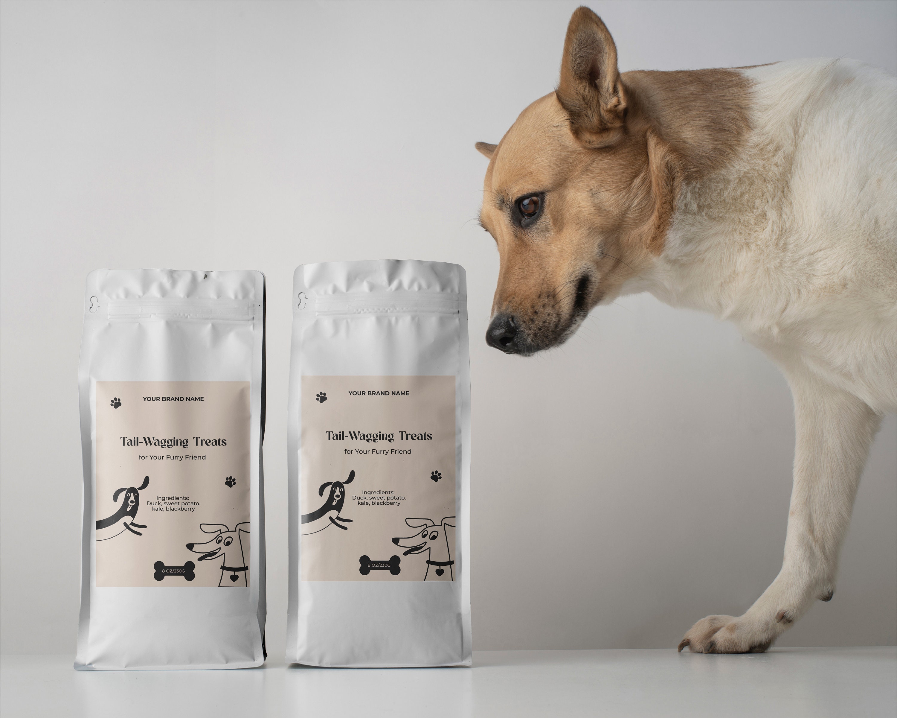 Editable Dog Food Label Template, Printable Luxury Dog Treats Sticker ...