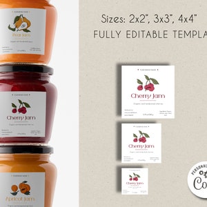 Editable Minimalist Jam Label Template, Printable Jelly Jar Product ...