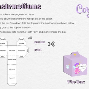 Editable Tooth Fairy Box Cut Out Template, Foldable Paper Dieline Tooth ...