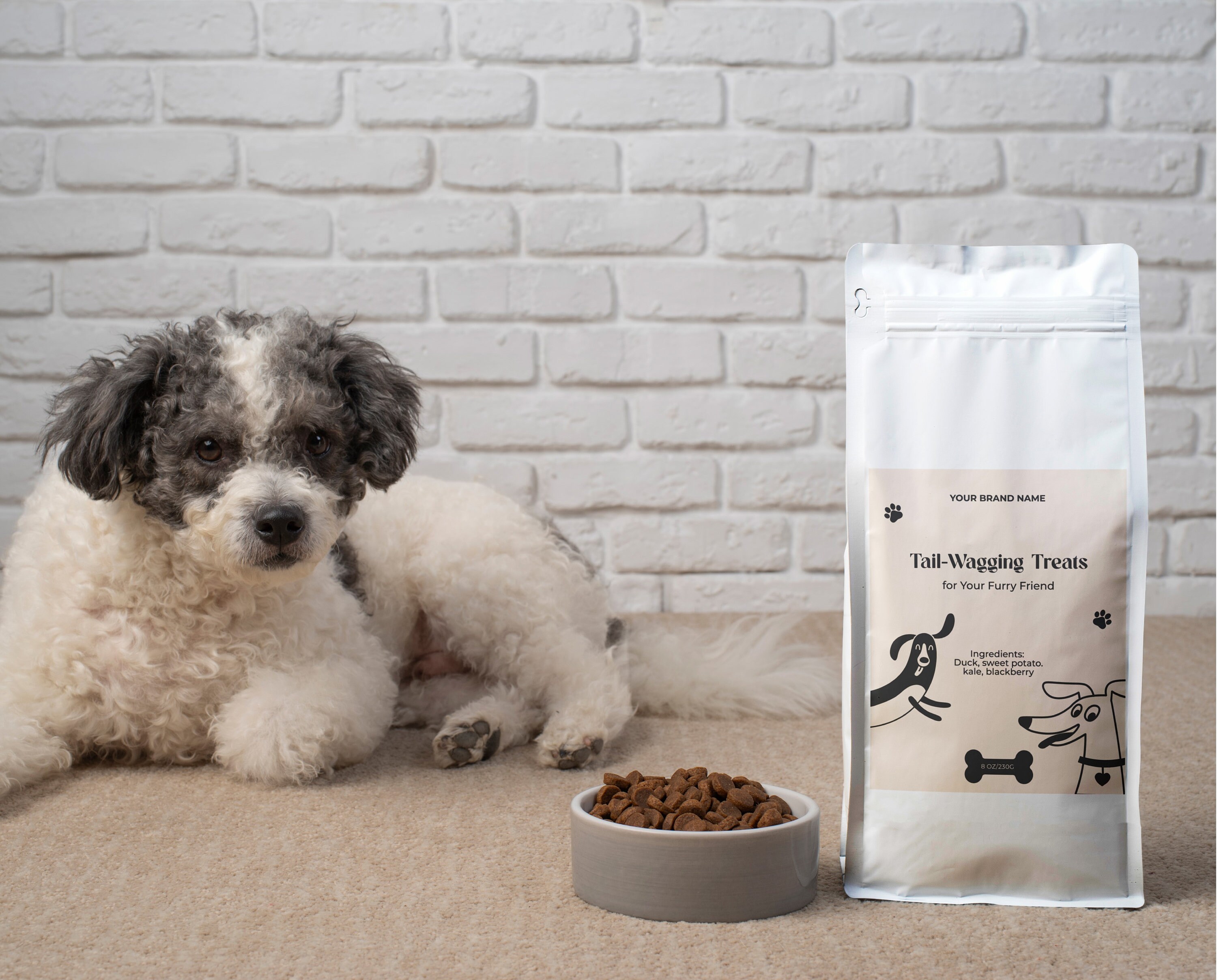 Editable Dog Food Label Template, Printable Luxury Dog Treats Sticker ...