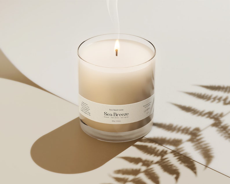 Editable Thin Candle Label Template, Custom Horizontal Candle Label