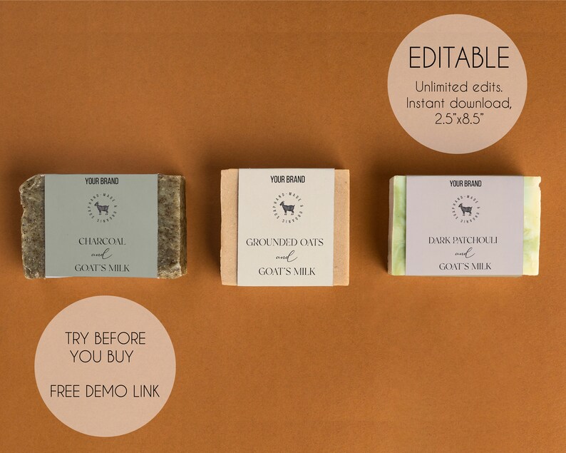 Editable Soap Label Goat's Milk Soap Label Printable - Etsy Canada