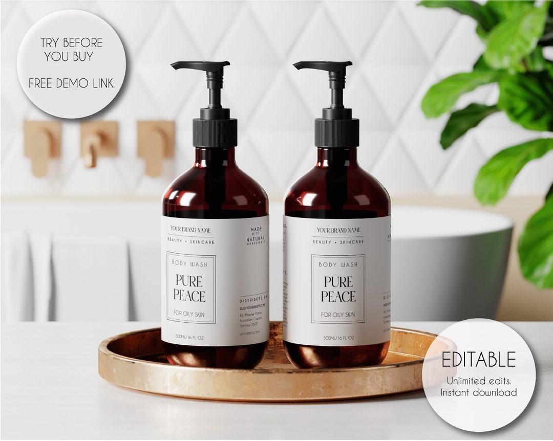 Editable Bath Product Label Template, Printable Bath Product Label