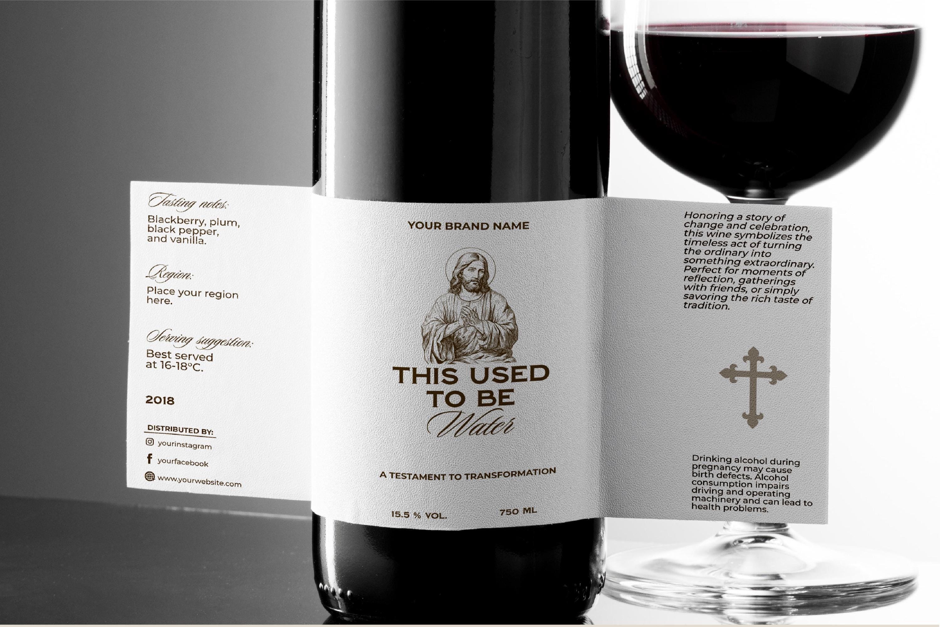 Editable Christian Wine Label Template: Religious Celebration (digital ...