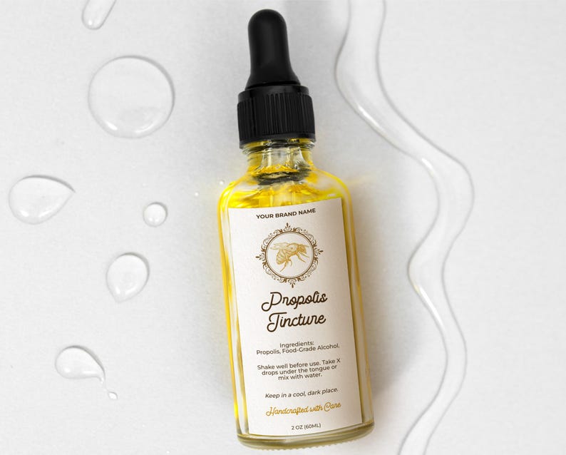 Design Label Propolis Editable Propolis Tincture Bottle Label Template (digital Download ...