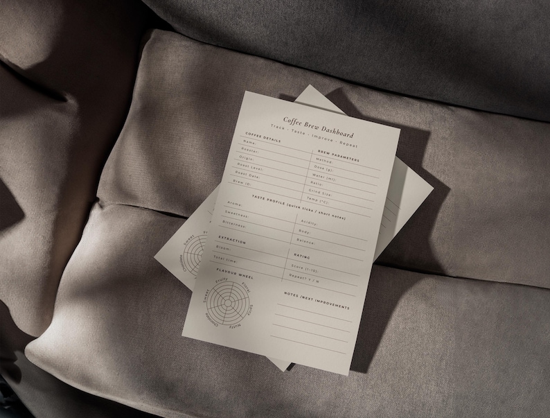 Barista Coffee Brew Log Printable | Specialty Coffee Tracker & Tasting ...