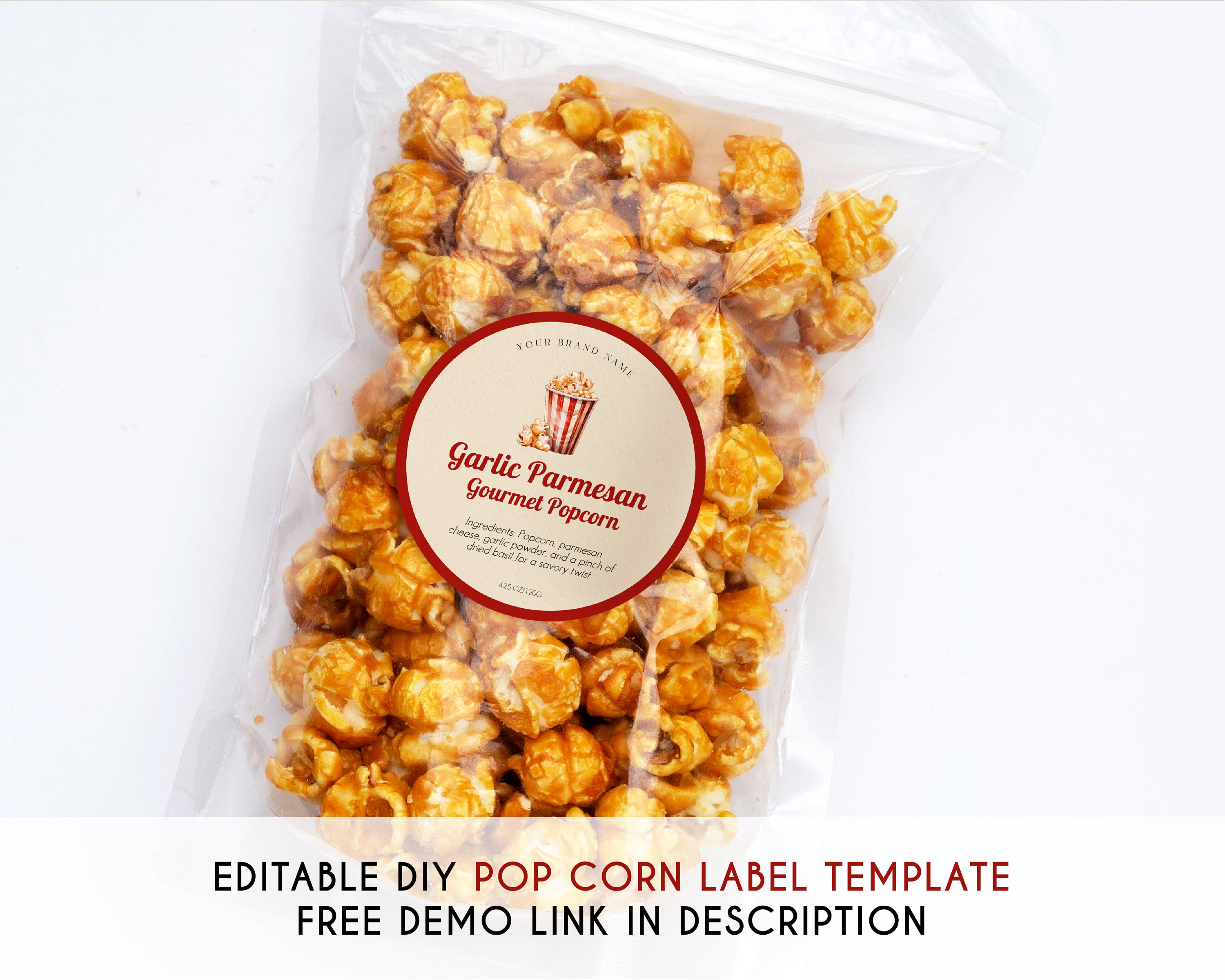 Editable Popcorn Round Label Template Printable Popcorn Round Luxury