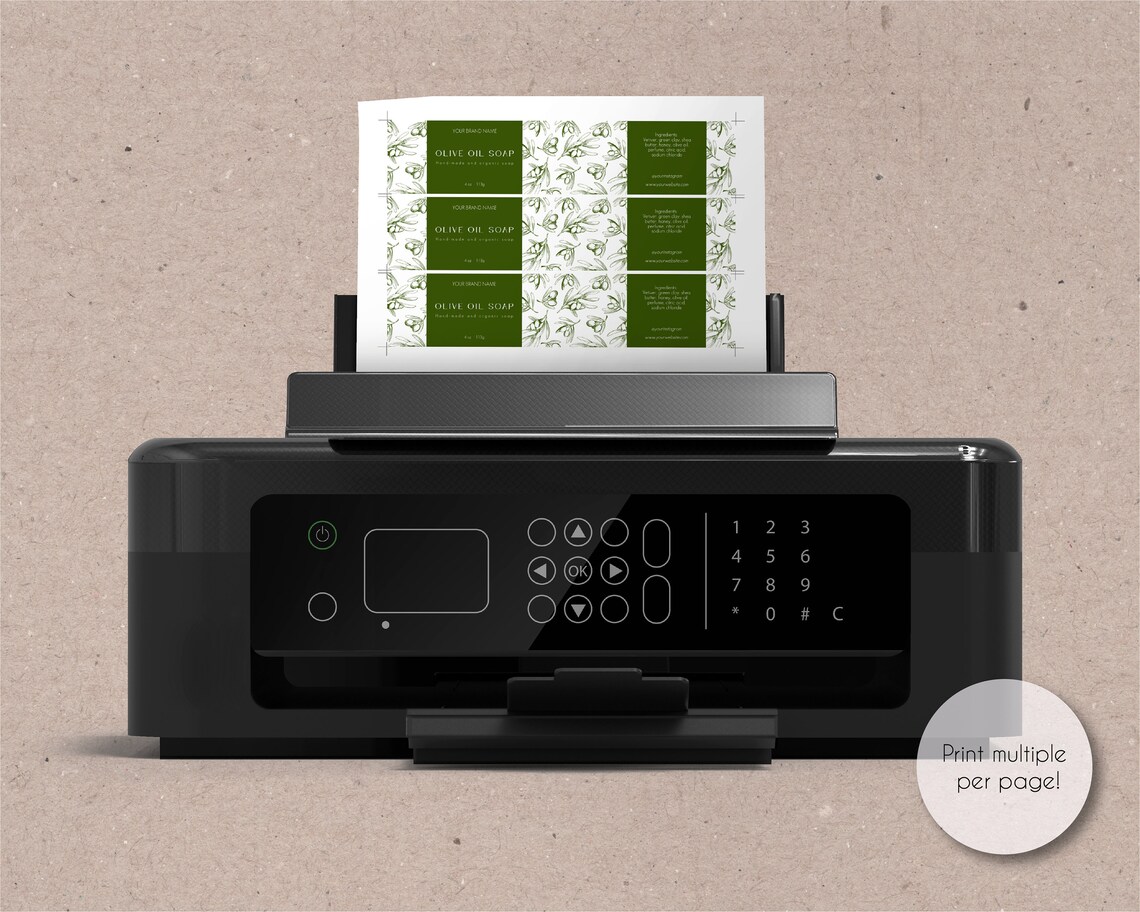 Editable Modern Olive Oil Soap Label Template, Luxury Olive Oil Soap ...