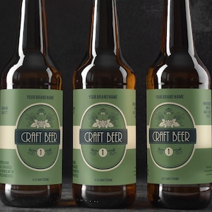 Editable Beer Bottle Label Template, Custom Beer Label, Home Brew Label Design, Lager Sticker, Product Label For Beer, Drink Business Label