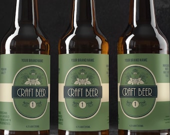 Editable Beer Bottle Label Template, Custom Beer Label, Home Brew Label Design, Lager Sticker, Product Label For Beer, Drink Business Label