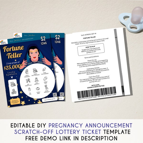 Printable Lottery Ticket Scratch off Template - Etsy