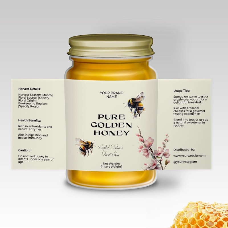 Luxury Honey Labels - Etsy