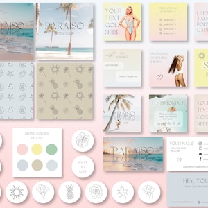 Editable Large Branding Kit 50+ Templates, Large Business Kit, Logos, Cards, Social Media, DIY Customizable Editable Printable Collection