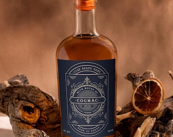 編集可能なコニャックボトルラベルテンプレート（デジタルダウンロード）