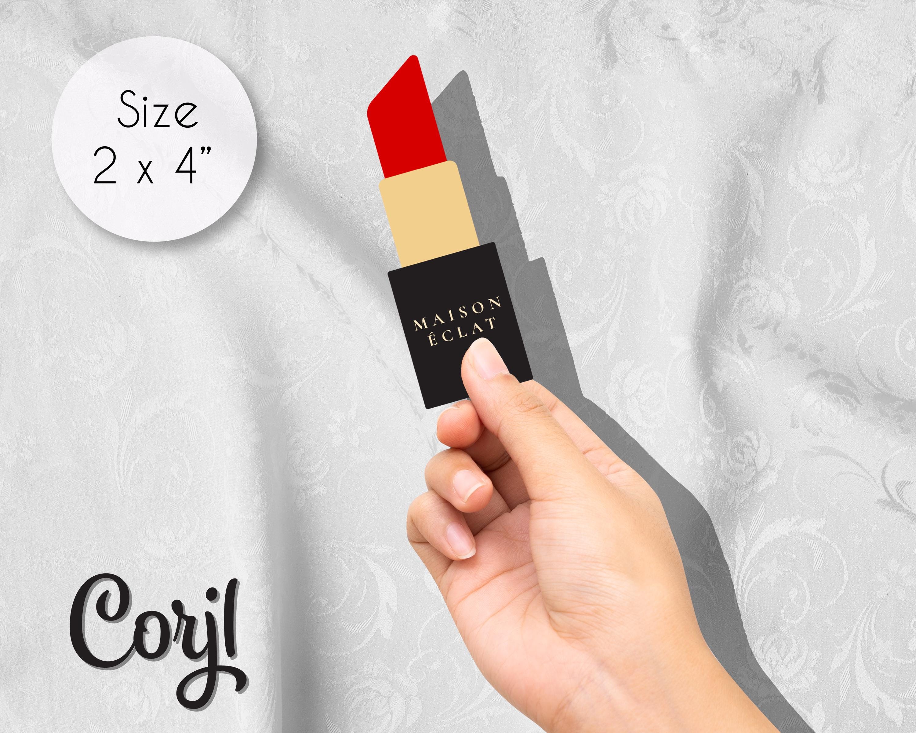 Editable Lipstick-shaped Business Card Template With QR Code for Makeup ...