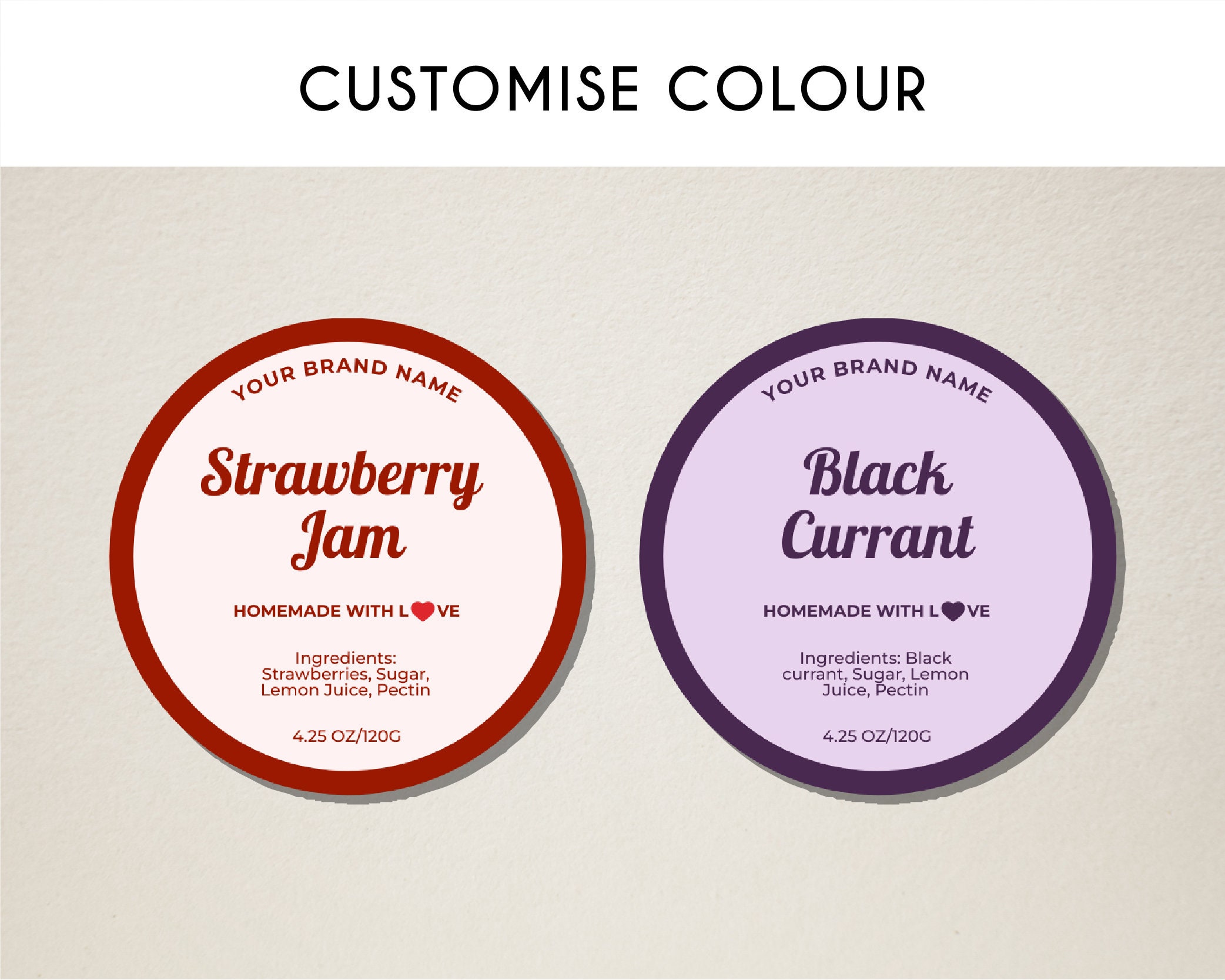 Editable Jam Canning Round Label Template, Printable Mason Jar Homemade ...