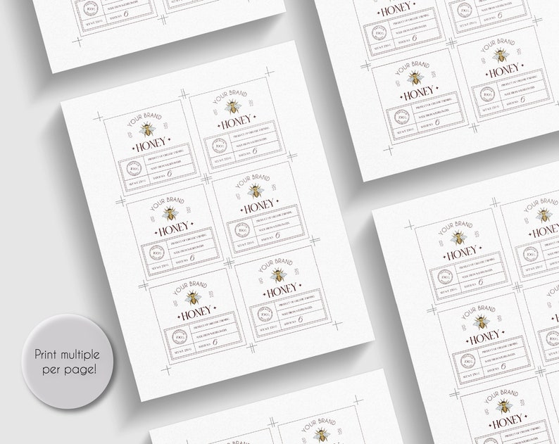 Printable Honey Jar Label Template, Editable Honey Jar Label Template ...