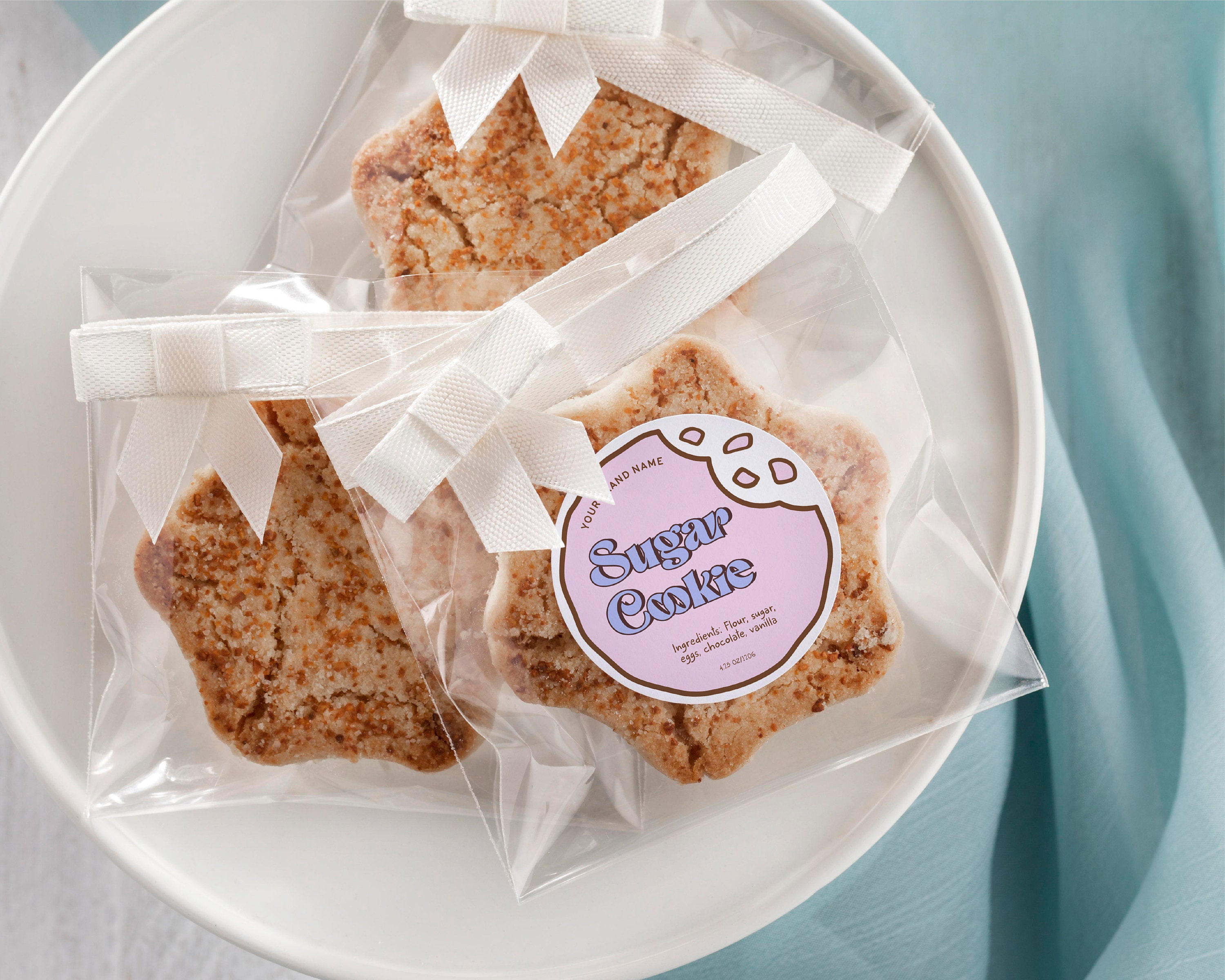 Editable Playful Cookie Label Template, Printable Custom Pastry Sticker ...