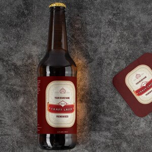 Editable Luxury Beer Bottle Label Template, Printable Custom Ale Sticker, Home Brew Packaging, Lager Sticker, Alcoholic Beverage Label V3