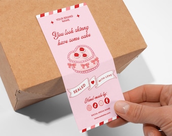 Editable Cake Box Seal Label Template: Whimsical Bakery Packaging (Instant Download)