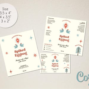 Editable Scandinavian Style Eggnog Bottle Label Template, Printable ...