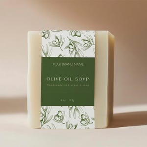 Editable Modern Olive Oil Soap Label Template, Luxury Olive Oil Soap Label Template, Printable Bath Product Label Template, Instant Download