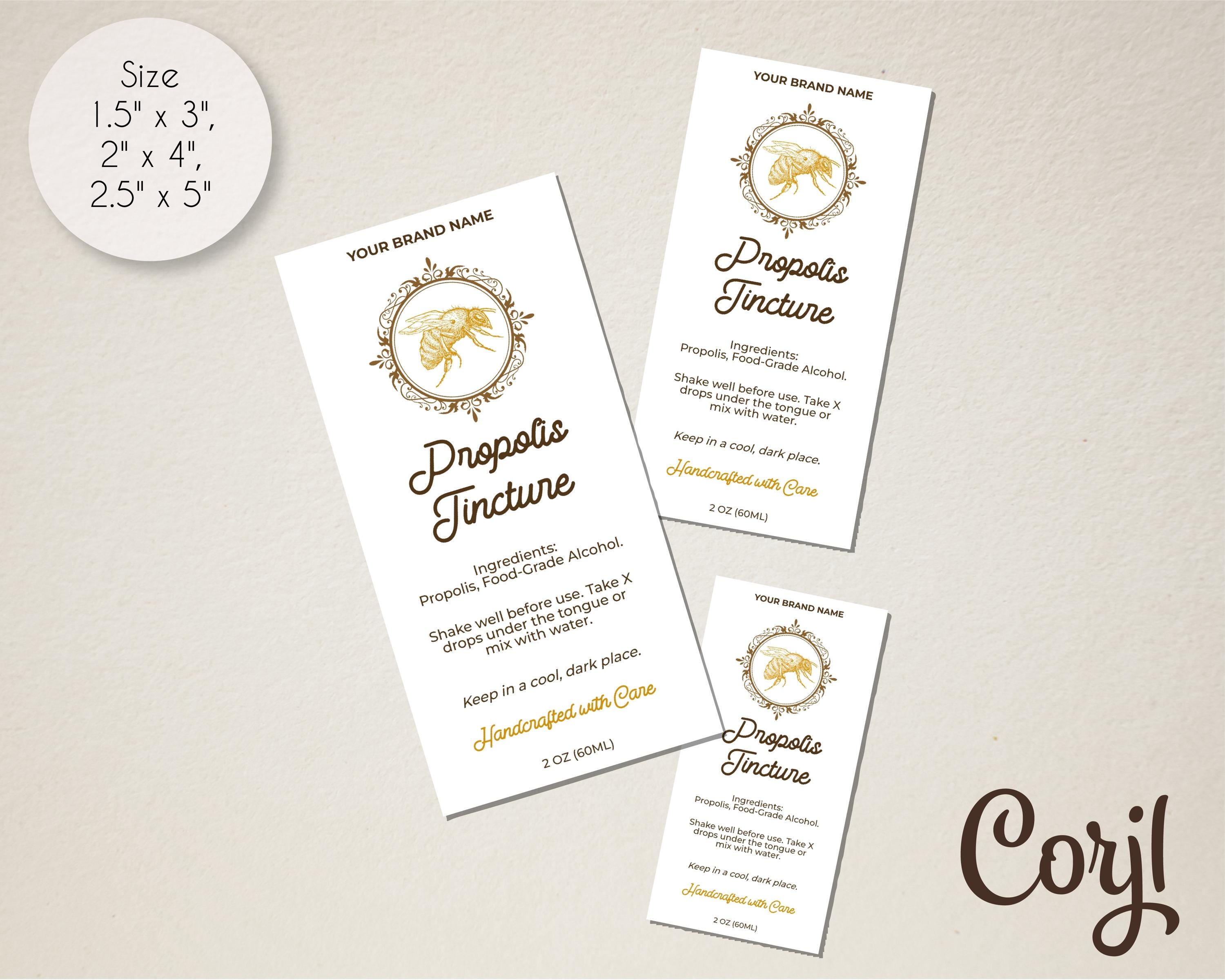 Design Label Propolis Editable Propolis Tincture Bottle Label Template (digital Download ...