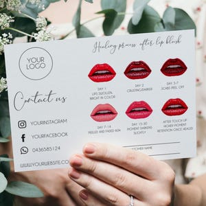 Editable Lip Blush Aftercare Card: PMU Care Template (Digital Download)