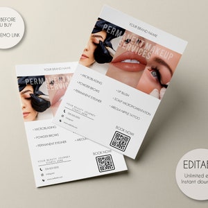 Editable Permanent Makeup Flyer Template: Minimalist PMU Promotion (Instant Download)