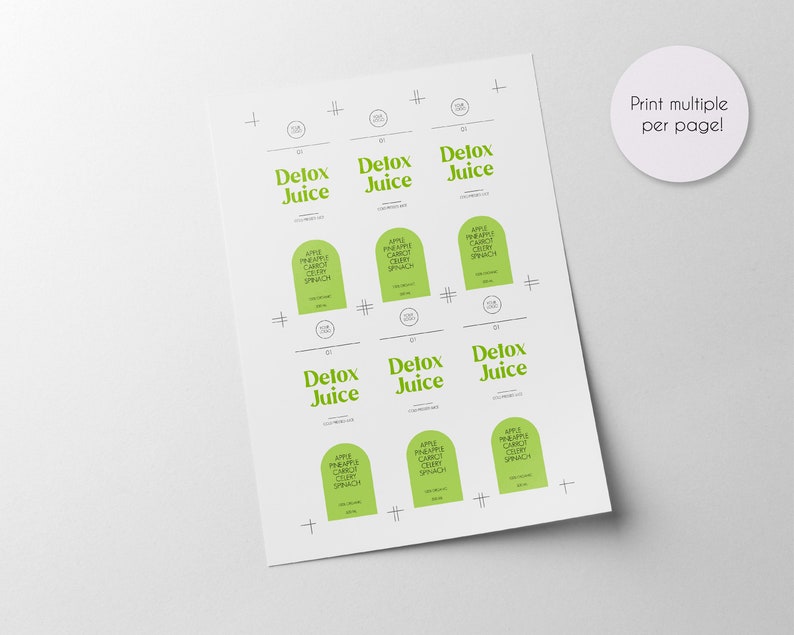 Editable Juice Bottle Label Template: Cold Press, Smoothie (digital ...
