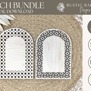 Rattan Arch Bundle svg, Cane Weave svg, Boho Frame, Rattan Laser svg, Cane laser file, Glowforge cut svg file, Laser cut file Commercial Use