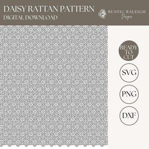 Daisy Rattan Laser Cut Pattern SVG, Cane Weave File (Digital Download
