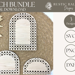 Rotan Arch Bundle SVG, Cane Weave SVG, Boho Frame, Rotan Laser SVG, Cane laserbestand, Glowforge gesneden SVG-bestand, Lasergesneden bestand commercieel gebruik