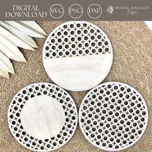 Rattan Circle Bundle svg, Cane Weave, Boho Laser Frame, Rattan Laser, Cane laser file, Glowforge cut svg file, Laser Ready round cut file