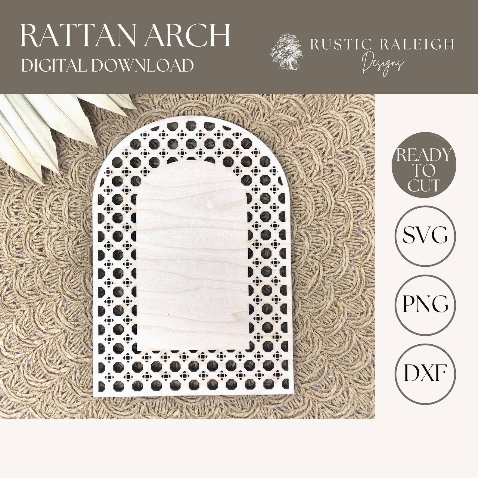 Rattan Arch Svg, Cane Weave Svg, Boho Laser Frame, Rattan Laser Svg ...