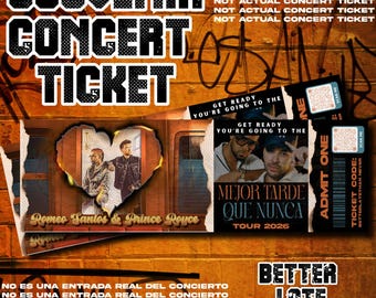 Romeo Santos & Prince Royce Concert Ticket Souvenir | Mejor Tarde Que Nunca Tour 2026 | Better Late Than Never | Bachata Concert Memorabilia