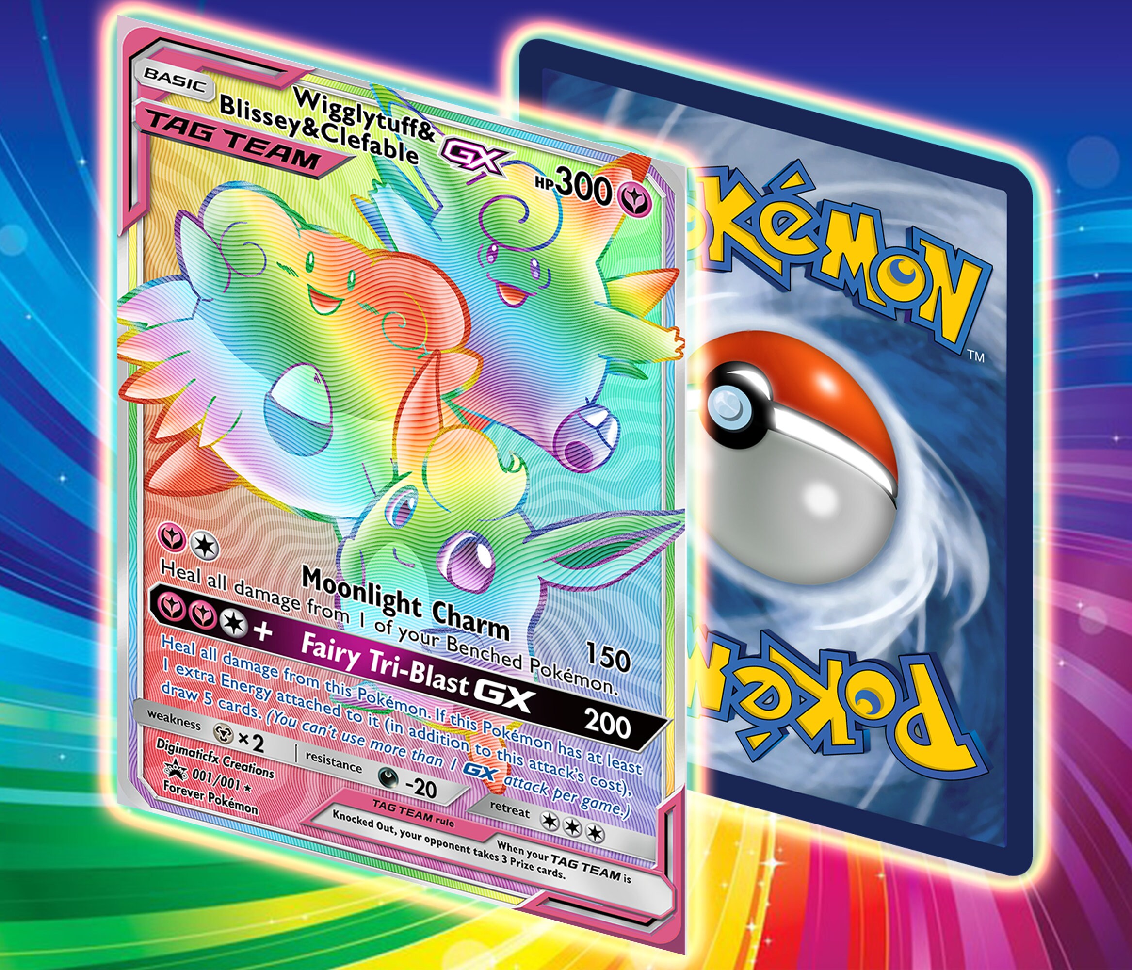 Custom/altered Pokémon // Wigglytuff Clefable and Blissey - Etsy