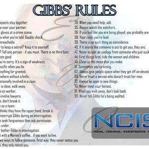 NCIS Gibbs' Rules **IMAGES ONLY**